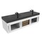 Castello Usa Thames 60-inch White Vanity Set with Black Top and Black Handles CB-MC-60W-BL-20146-BL - alternate 2